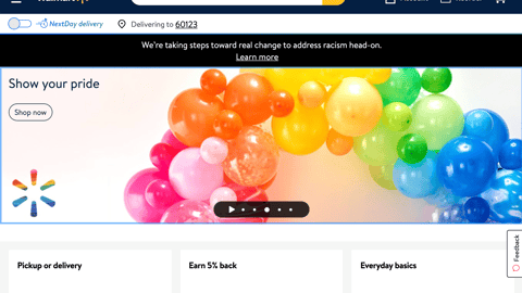 Walmart 'Show Your Pride' Carousel Ad